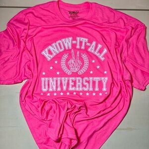 Pink Know-It-All University T-Shirt